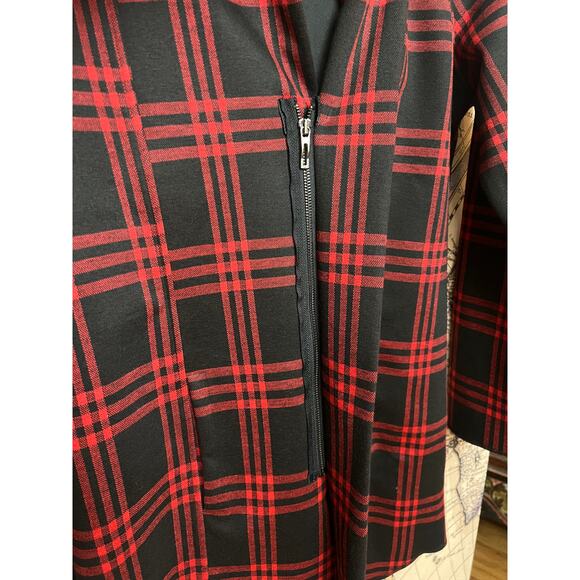 Maceoo Plaid Hooded Jacket Signature Sport Cardigan Sz S Long Sleeve Zip Closure - Picture 7 of 13